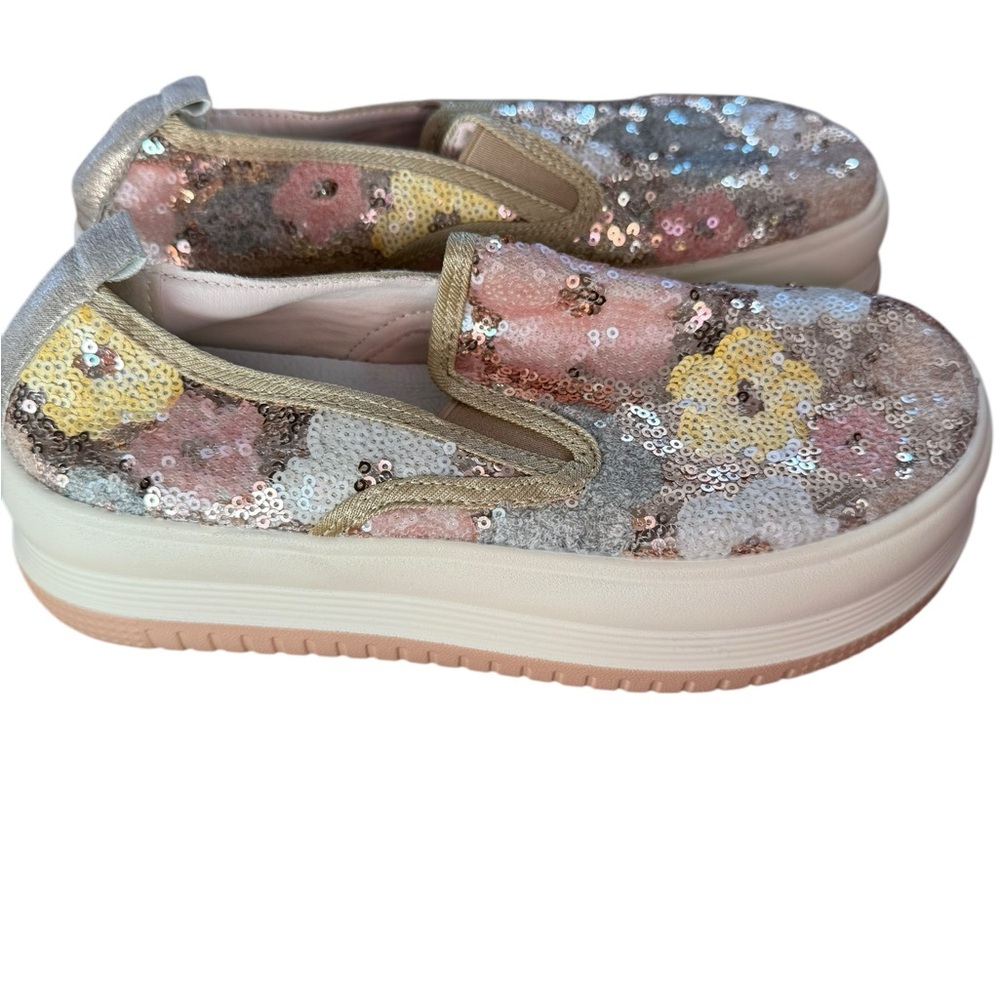Floral Sequin Slip-On Platform Sneakers Size 36 EU (US 6) NWOB